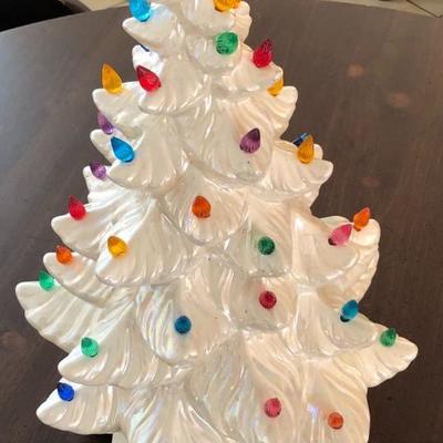 Vintage ceramic Christmas tree with lights