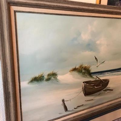 Beach oil painting