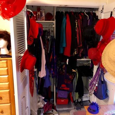 Large amount of red hat society apparel