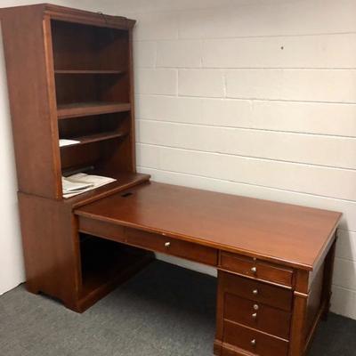  Thomasville solid wood desk and bookcase 
