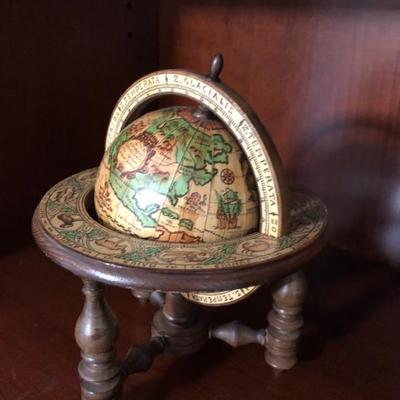  Small wooden world globe 