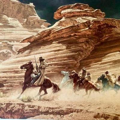 013 Frank McCarthy Signed Print Dust-Stained Posse