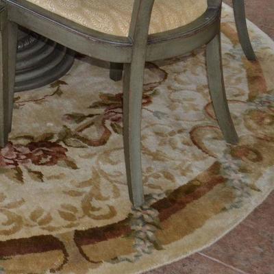 Round Oriental rug