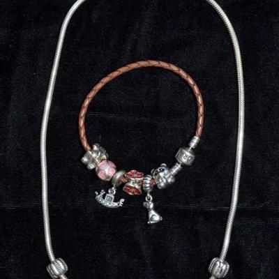 Pandora necklace and bracelet