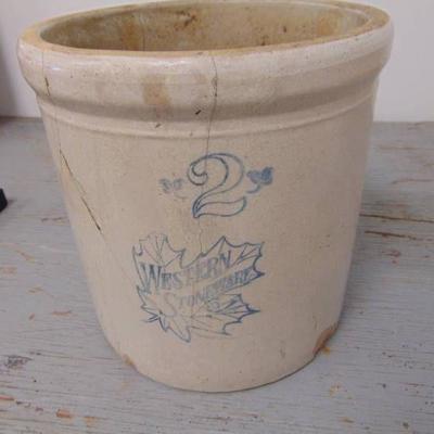 Western Stoneware Crock - See Pictures for Damage
