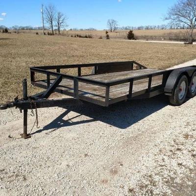 1994 16ft Tandem Axle Utility Trailer.
