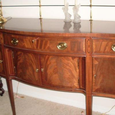 BUFFET WITH BRASS FINIALS AT THE BACK