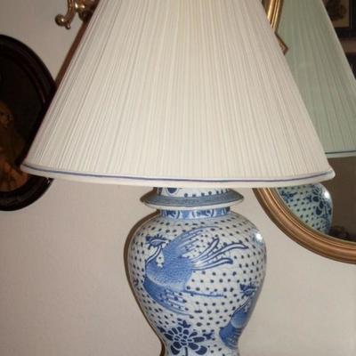 2 BLUE WILLOW LAMPS