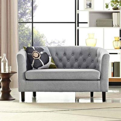 MODWAY Prospect Light Gray Upholstered Fabric Love ...