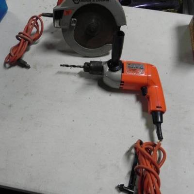 Electric Black and Decker Circular Saw and Drill