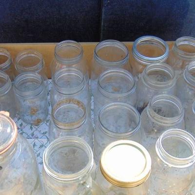 Lot of Canning Jars and other Glass jars