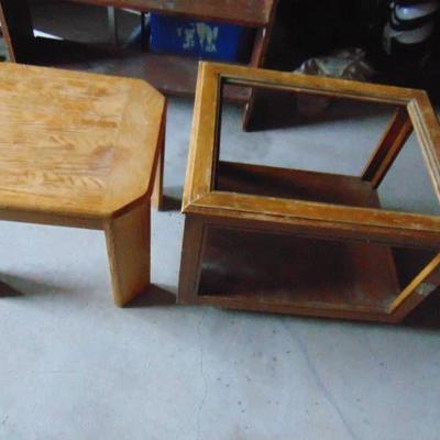 Pair Of End Tables Hard Wood.