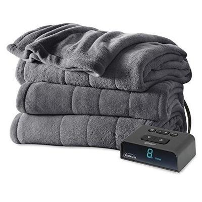 NEWELL BRANDS Heated Queen Microplush Blanket Slat ...