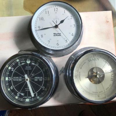 Salem Tidemaster 15 Jewels Vintage Nautical Ship Wheel $10
Salem Vintage Nautical Barometer
Wheems And Plath Nautical Radio Controlled...