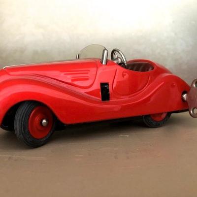 Rare Schuco Examico 4001 Windup Metal Car Red Original Vintage West Germany. Excellent Condition 