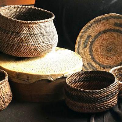 Vintage Native American baskets