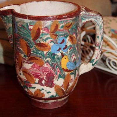 Italian pottery water pitcher
