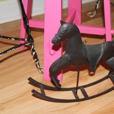 Metal rocking horse decor
Price: $6
