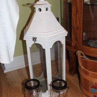 Tall wooden & glass lantern
$15