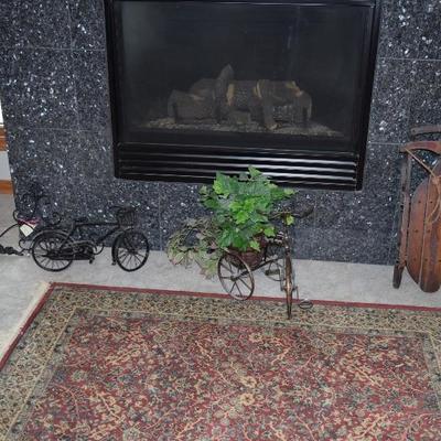 Area Rug, Fireplace, & Home Decor