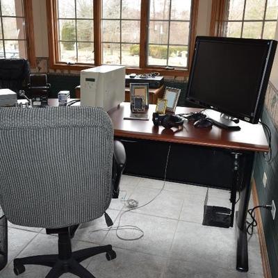 Office Chair, Desk, & Supplies