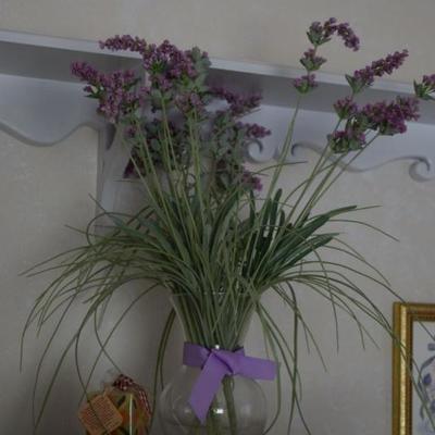 Floral Arrangement in Glass Vase, Home Decor
