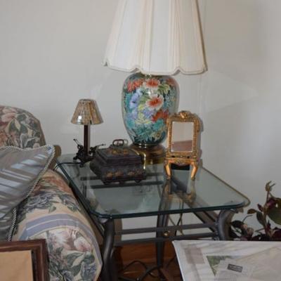 Side Table, Lamp, & Home Decor