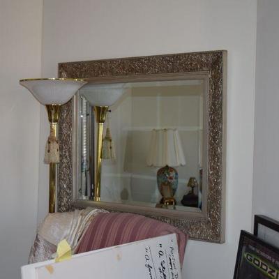 Mirror, Floor Lamp, & Home Decor