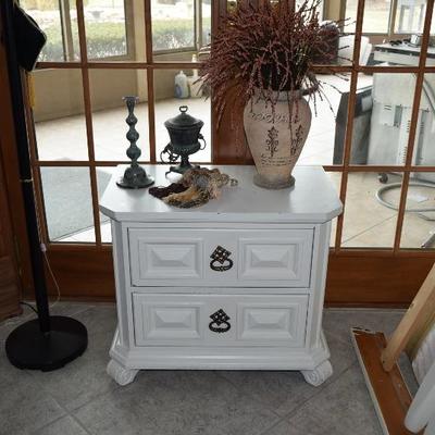 White Side Table & Home Decor