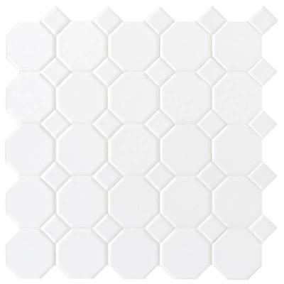 Octagon Matte White with Dot 12 in. x 12 in 2 ...