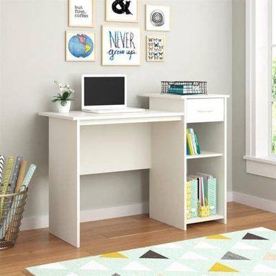 Mainstays Student Desk with Easy-glide Drawer, Whi ...
