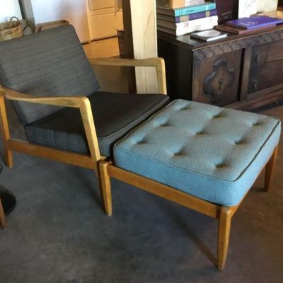 Folke Ohlsson Lounge Chair and Ottoman with Cushions. 