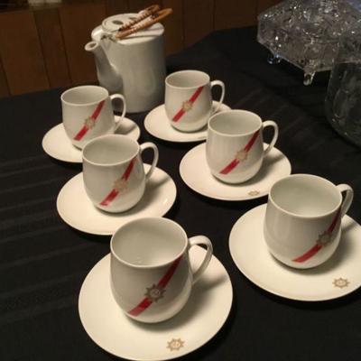 Vintage Rosenthal  Royal Ambassador China tea cups and saucers (6 sets) for TWA