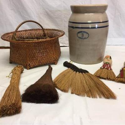 Crock, Baskets and Broom Art