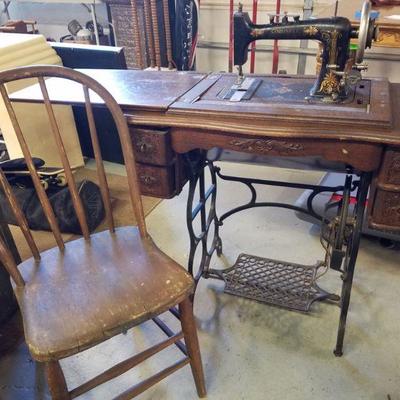 Atq Sewing Table and Chair