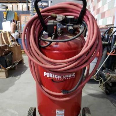 #1102: Porter Cable 135psi 6HP/25 Gallon Air Compressor
Porter Cable 135psi 6HP/25 Gallon Air Compressor
View Terms