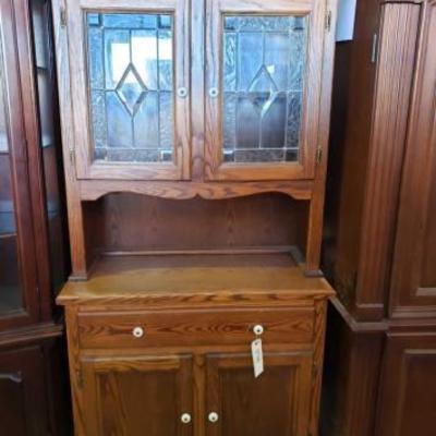 #178: Wood and Glass China Hutch
Measures approx 38