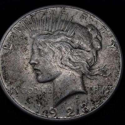 #615: 1923 Silver Peace Dollar San Francisco Mint
Weighs approx 26.6g, San Francisco Mint
