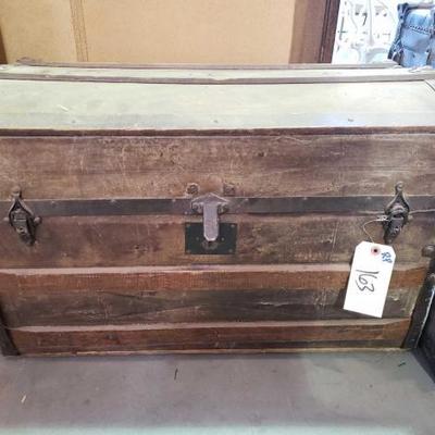 #163: Wooden Antique Chest
Measures approx 30