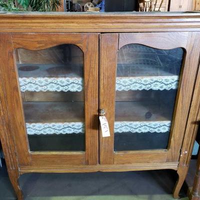 #151: China Cabinet, Wood with Shelves
Measures approx 50