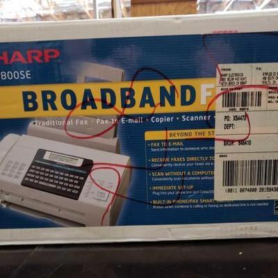 #824: Sharp Broadband Fax machine Model UX-B800SE
Sharp Broadband Fax machine Model UX-B800SE
