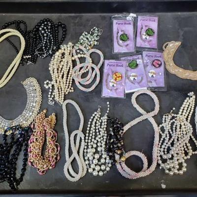 #710: Costume Jewelry, Necklaces and Also 5 New Purse Hooks
Costume Jewelry, Necklaces and Also 5 New Purse Hooks
