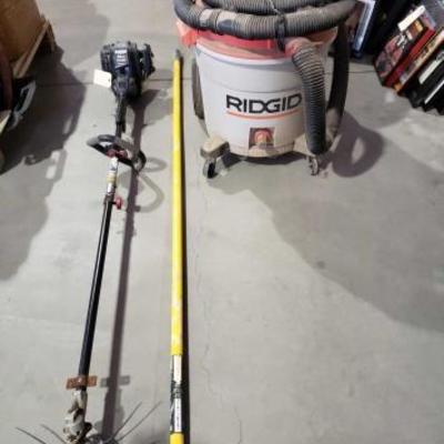 #1100: Weedwacker 29cc Gas Trimmer, 13.25 Foot Painters Pole, Ridgid 6.25hp. 16 Gal. Shop Vac
Weedwacker 29cc Gas Trimmer, 13.25 Foot...
