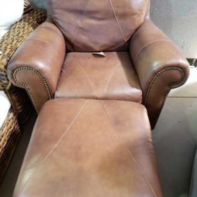 #173: Leather Chair and Ottoman
Leather Chair Measures approx 40