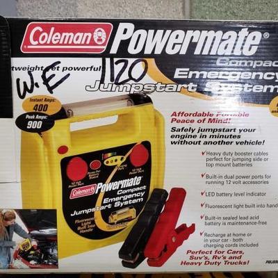 #1120: Coleman Power Mate Emergency Jump Start System
Coleman Power Mate Emergency Jump Start System. Dont leave home today without one!
