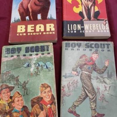 #764: Two Cub Scout Books and the 6th and 7th Edition of Boy Scout Handbook
Two Cub Scout Books and the 6th and 7th Edition of Boy Scout...