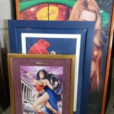 #1024: 2 Lithographs of Comic Heros, Wonder Woman Certificates of Authenticity
2 Lithographs of Comic Heros, Wonder Woman Lost Daughter...