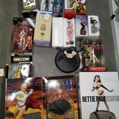 #1060: 9 Statues and Action Figures, Bettie Page, Silk Spectre, King of Fighters, and More
All items in original packaging
View Terms