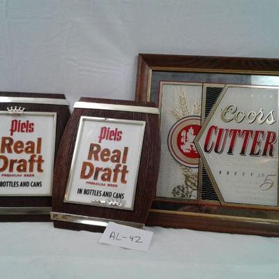 Coors Cutter Mirror and Piels Draft Wall Hangers