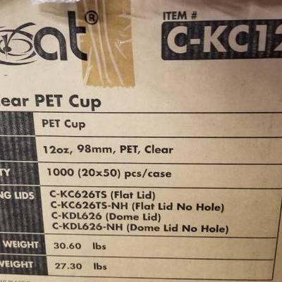12 oz clear pet cup 1000 per case